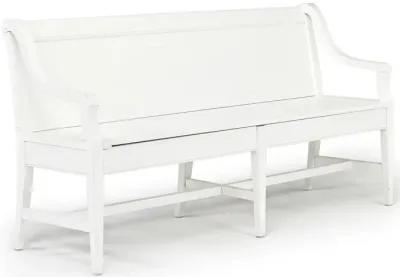 Bay Creek High Back Bench w/ Storage in Chalk White