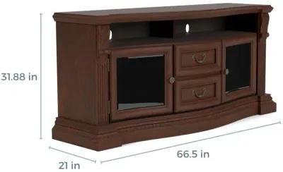 Bella Media Console in Brown, 67 Inch