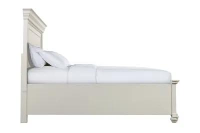 Slater Panel Bed w/ Storage in White, Queen