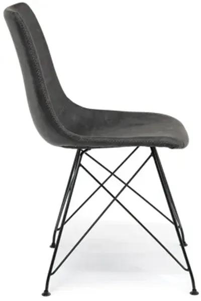 Theo Side Chair in Slate Leather