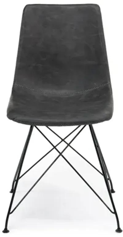 Theo Side Chair in Slate Leather