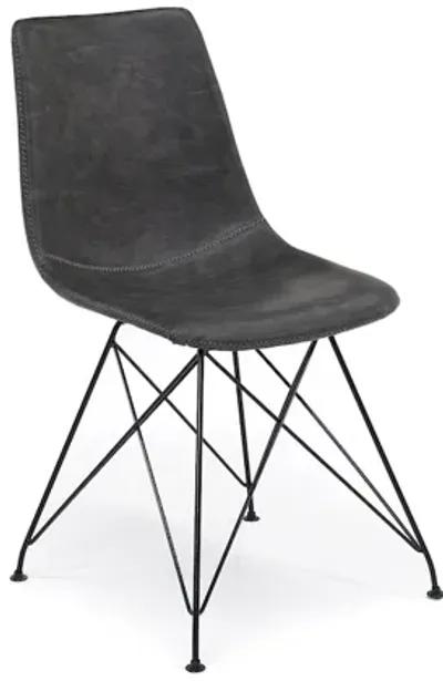 Theo Side Chair in Slate Leather