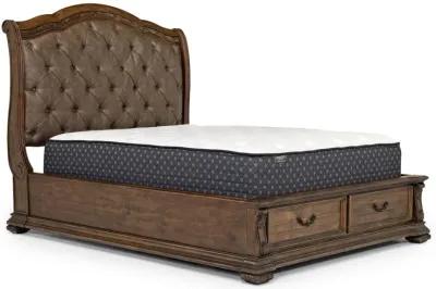 Durango Upholstered Sleigh Bed w/ Storage in Willadeene, Queen