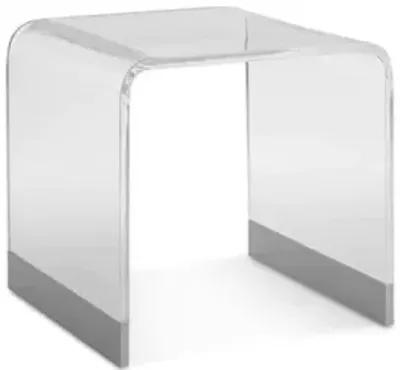 Bowie End Table in Clear Acrylic/Brushed Stainless Steel