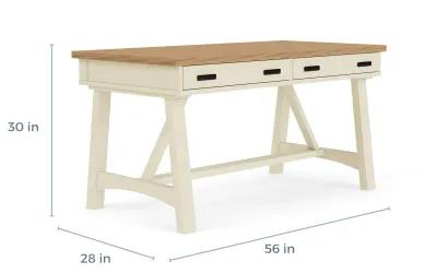 Americana Office Desk in White, 60 Inch