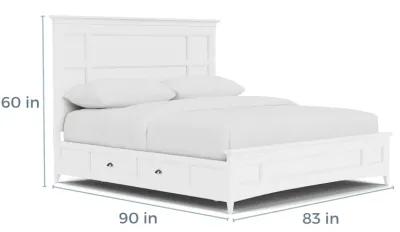 Bay Creek Panel Bed w/ Storage in White, CA King