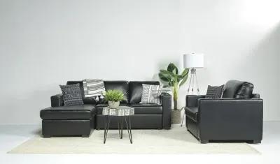 Luigi Full Pullout Sofa Chaise in Black, Left Facing