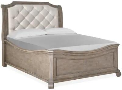 Bellamy Sleigh Bed in Light Gray, Queen