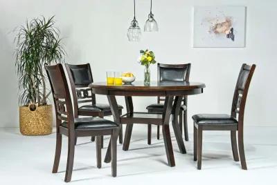 Gia Round Dining Table & 4 Chairs in Dark Brown