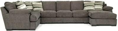 Bermuda Tux Sofa Chaise Sectional in Victory Sterling, Right Facing, Down