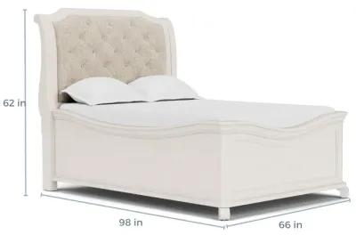 Bellamy Sleigh Bed in White, Queen