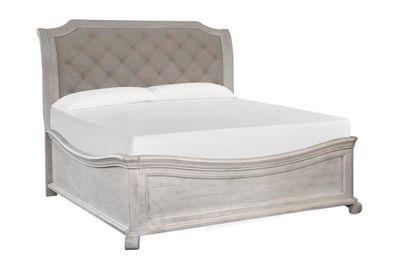 Bellamy Sleigh Bed in White, Queen