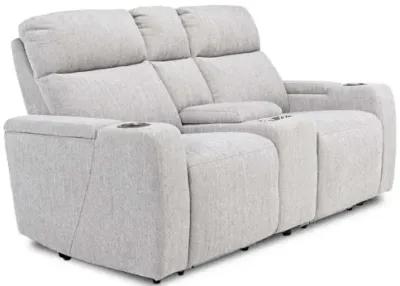 Rhys 2 Power Console Loveseat in Pewter