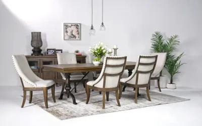 Roxy Extendable Dining Table & 6 Chairs in Homestead Brown