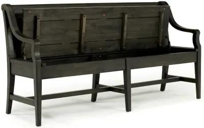 Bay Creek High Back Bench w/ Storage in Graphite