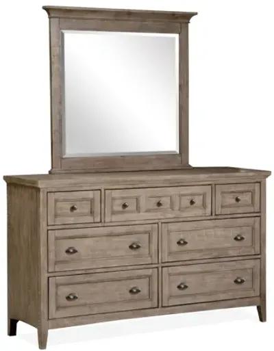 Bay Creek Panel Bed, Dresser, Mirror & Nightstand in Light Gray, CA King