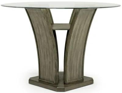 Dapper Round Counter Height Dining Table & 4 Stools in Gray