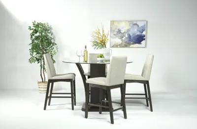 Dapper Round Counter Height Dining Table & 4 Stools in Brown