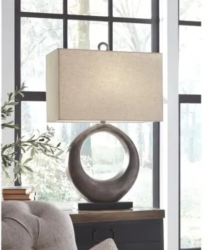 Saria Metal Table Lamp in Antique Silver Finish