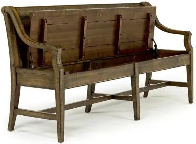 Bay Creek High Back Bench w/ Storage in Toasted Nutmeg