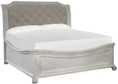 Bellamy Sleigh Bed, Dresser & Mirror in White, Eastern King