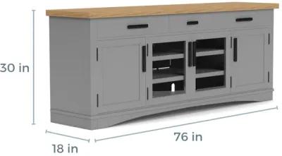 Americana Media Console in Gray, 76 Inch