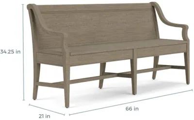 Bay Creek High Back Bench w/ Storage in Light Gray