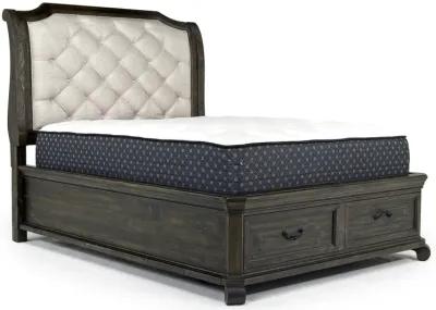 Bellamy Sleigh Bed w/ Storage in Charcoal, Eastern King