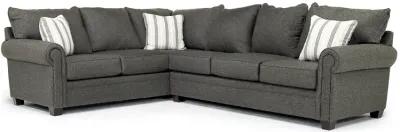 Cordoba Tux Sofa Sectional in Splash Charcoal, Right Facing