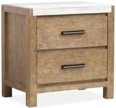 Aspen Valley 2 Drawer Nightstand in Sierra Brown