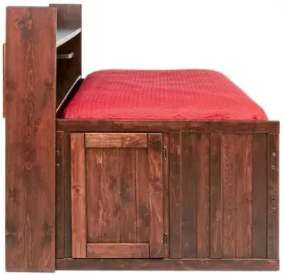 Young Pioneer Sideways Captain Bed w/ 4 Drawer Storage in Cinnamon, Full