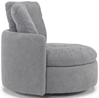 Harrison Swivel Chair in Helio Pewter 100