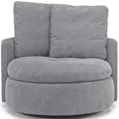 Harrison Swivel Chair in Helio Pewter 100