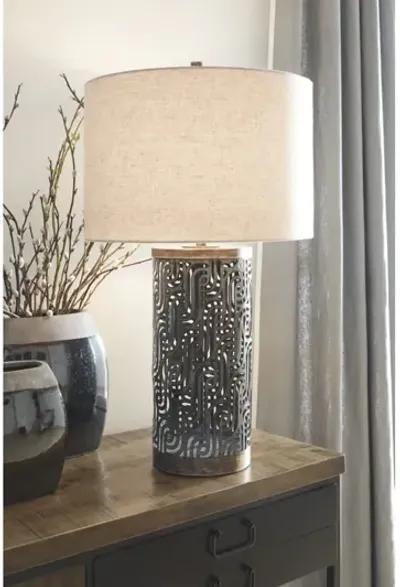 Dayo Table Lamp in Gray/Gold Finish