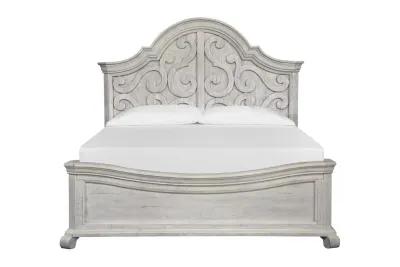 Bellamy Arch Panel Bed, Dresser & Mirror in White, CA King