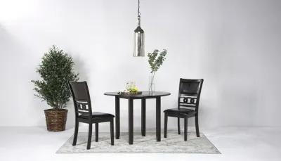 Gia Extendable Round Dining Table & 2 Chairs in Dark Brown