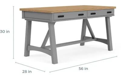 Americana Office Desk in Gray, 60 Inch