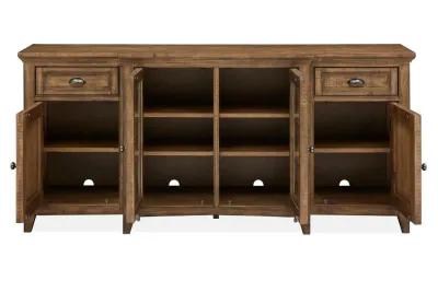 Bay Creek Media Console in Nutmeg w/ USB Charger, 70 Inch