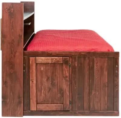 Young Pioneer Sideways Captain Bed w/ 4 Drawer Storage in Cinnamon, Twin