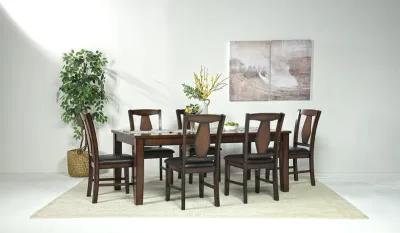 Napa Extendable Dining Table & 6 Chairs in Brown