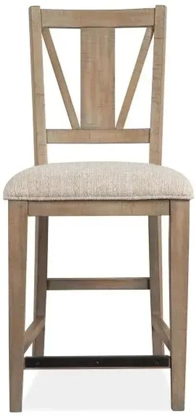 Bay Creek Counter Height Stool in Light Gray, V-Back