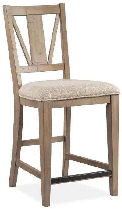 Bay Creek Counter Height Stool in Light Gray, V-Back