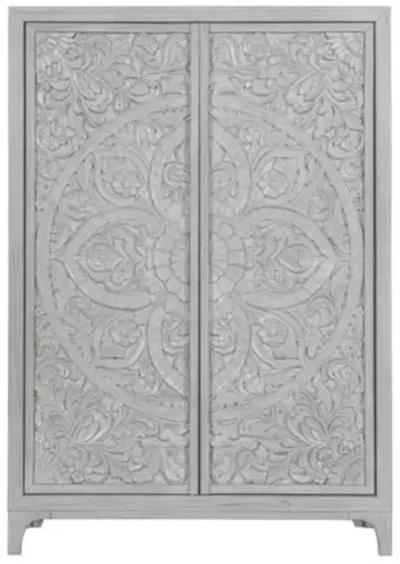 Boho Chic Armoire in Washed White