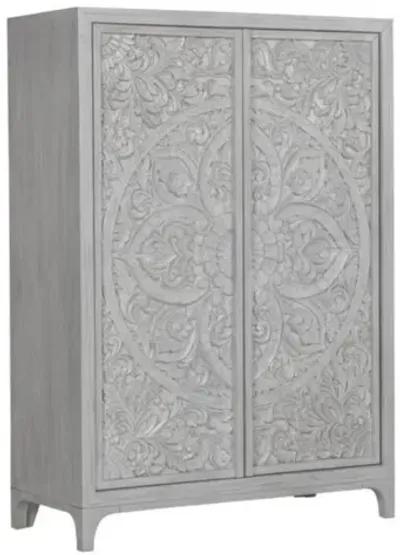 Boho Chic Armoire in Washed White