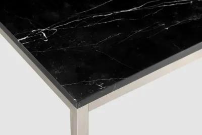 Kira End Table in Black/Brushed Nickel