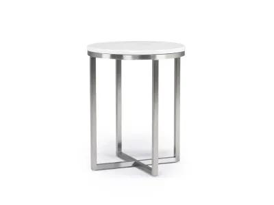 Esme Round End Table in Snowfall