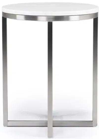 Esme Round End Table in Snowfall