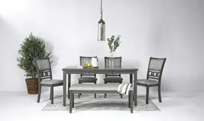 Gia Dining Table, 4 Chairs & Bench in Gray