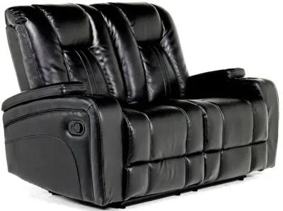 Vega Reclining Loveseat in Black