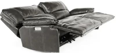 Sofia 3 Power Sofa in Gray Leather